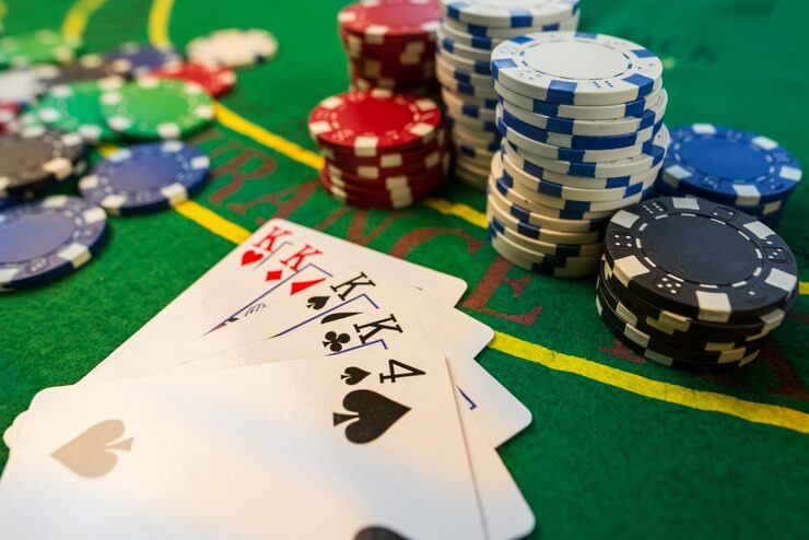 Live casino studio view with multiple camera angles and dealers